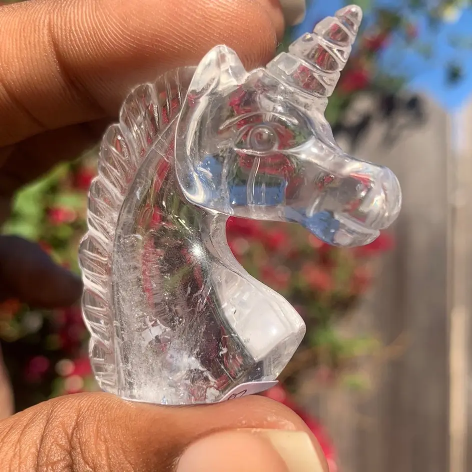 Natural Clear Quartz Crystal Unicorn