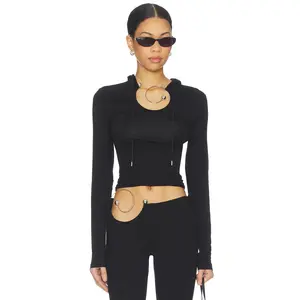 1XBLUE Spiral Slink Hoodie in Black