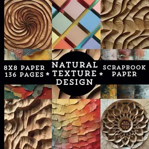 Natural Texture Design Scrapbook Paper Pad, 8x8 Decorative Scrapbooking Paper Pad for Card Making & DIY Crafts, 136 pages, Double Sided, 2 Pages of Each Unique Design Paperback – June 24, 2024