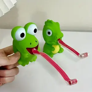 Funny frog and dinosaur tongue-out toys; hand tremor reliever; suitable for adults; fun party decoration