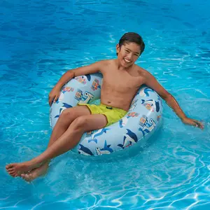 Blue Shark Inflatable Swim Tube Pool Float, for Kids, Age 9 & up, Unisex