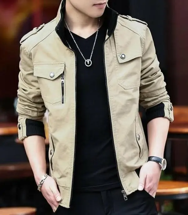 Mens Military Theme Short Jacket streetwear clothes