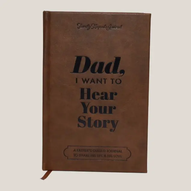Leather Dad Life Story Journal - "Dad, I Want to Hear Your Story" Guided Keepsake Book, Meaningful Father's Day Gift & Family Legacy Keepsake