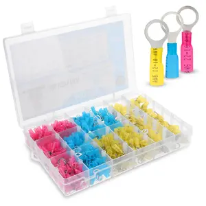 Solderstick Wire Eyelet Ring Connector 600pcs Kit with Clear Storage Box for Organized Wiring Solutions