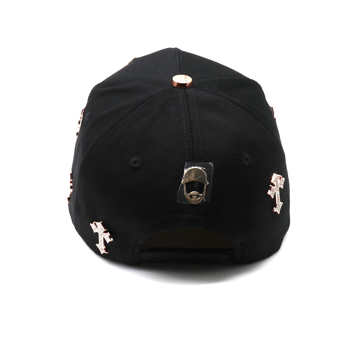 Black Streetwear Rhinestone Cross Snapback - Hip Hop Urban Style Adjustable Baseball Cap for Men Women