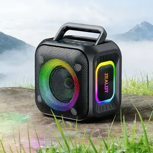 ZEALOT Portable Bluetooth Speaker, 30W Bass Subwoofer, IPX6 Waterproof, BT5.4 Connection, 6000mAh Battery & RGB Lights for Cycling