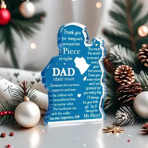 Acrylic Desktop Sign for Dad, Modern Style Decoration, Perfect Gift for New Dads, Birthday and Christmas Present, Thank You Plaque