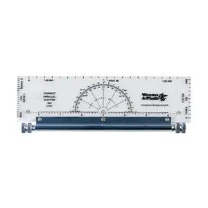 212 MAIN Compact Parallel Plotter - Office Navigation Tool with Protractor, Aluminum Base, and Scale Markings
