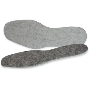Meltonian Polar Wool Insoles: Warm, Moisture-Absorbing Comfort, Made in Germany, Gray, 1 Pair