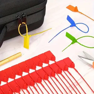 100 Pieces Plastic Sealed Fire Extinguisher Number Zip Tie Safety Tags, One-Off Self-Locking Labels 250mm 10 Inches, Universal Wall Mountable