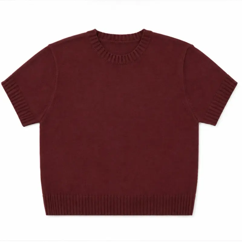 Maroon Short Sleeve Sweater