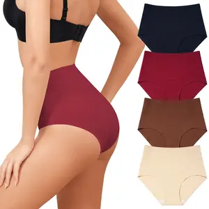 LEVAO Women Tummy Control Panties High Waist Seamless Underwear Full Coverage Brief No Show Postpartum Panties S-XXL, 4 Pack