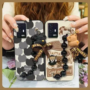 silicone soft case Phone Case For ZTE Axon A31 5G protective case Back Cover Dirt-resistant Waterproof Bear bracelet Skin-friendly feel Cartoon Simplicity phone case cute