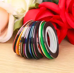 TIKA 15-Piece Mixed Nail Art Striping Tape Line Set, Self-Adhesive Decoration Stickers for DIY Nail Art