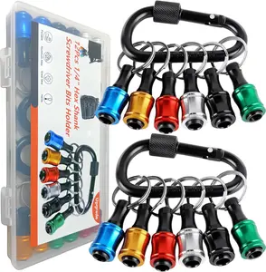 12PCS Bit Holders 1/4 Socket, Hex Shank Screwdriver Bit Holder for Impact Driver Drill Bit Keychain Extension Bar Quick Release Easy Change, Screwdriver Bit Holders for Tools & Home Improvement Gift