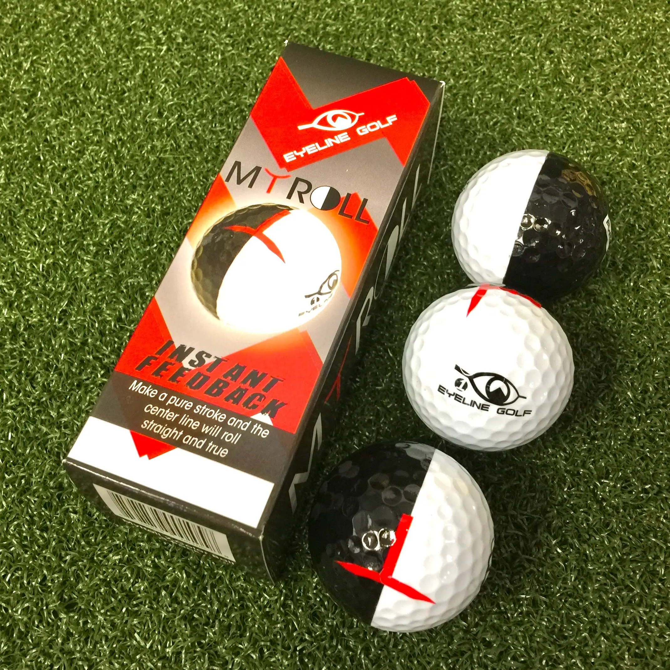 MyRoll 2-Color Golf Ball Set, 3-Pack, Instant Feedback, Putting Stroke