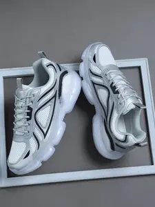 Trendy Men's Low Top Sport Training Shoes, All Seasons Sneakers, Breathable Mesh Upper, Shock Absorbing Thick Sole, Lightweight Comfort, Urban Exploration, Casual Wear, Chunky Trainers, Thick Soled Sneakers