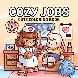 Cozy Coloring Book for Adults & Teens, Super Cute Animal Characters, Easy Designs for Relaxation, Stress Relief, School Supplies, Gifts, Medical Coloring Book