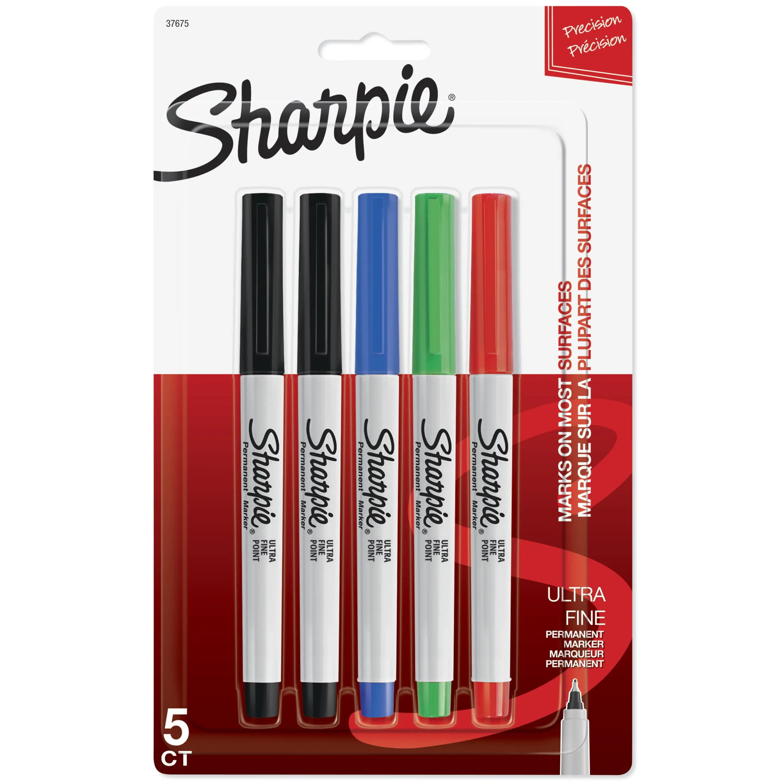 Sharpie Permanent Markers, Ultra Fine Point, Assorted Colors, 5 Count