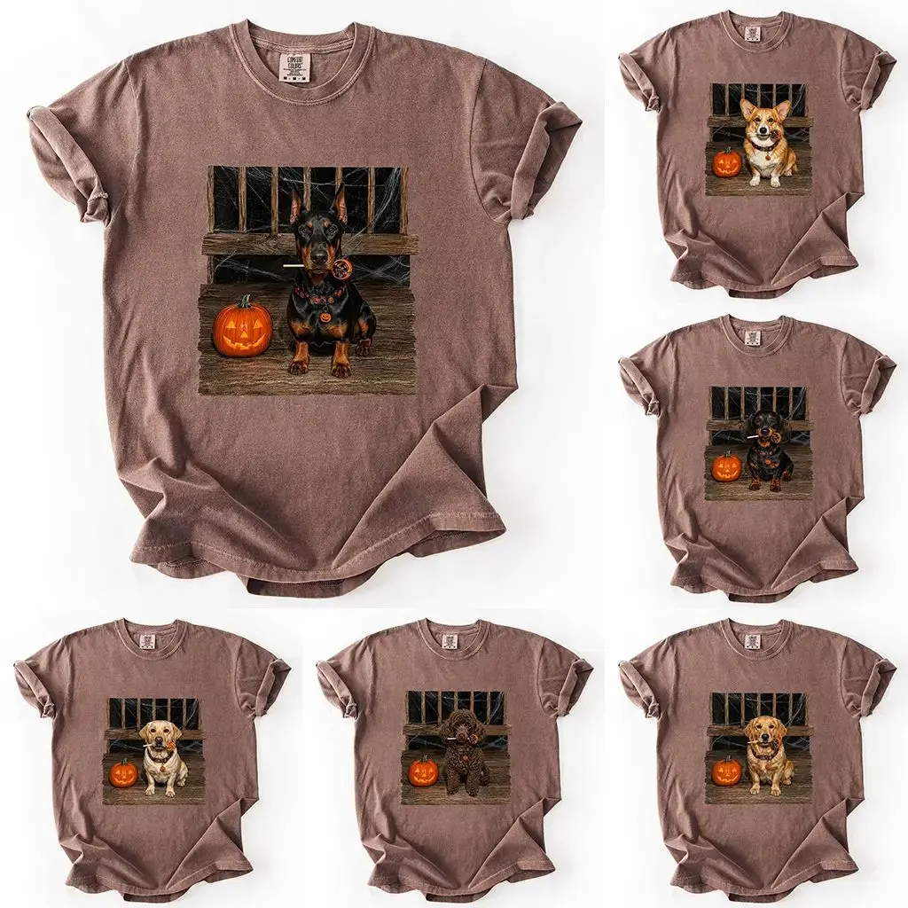 Custom Halloween Dog Shirt, Personalized Pet Shirt, Comfort Colors, Custom Dog Portrait Tee, Dog Mom Halloween Shirt, Personalized Dog Gift
