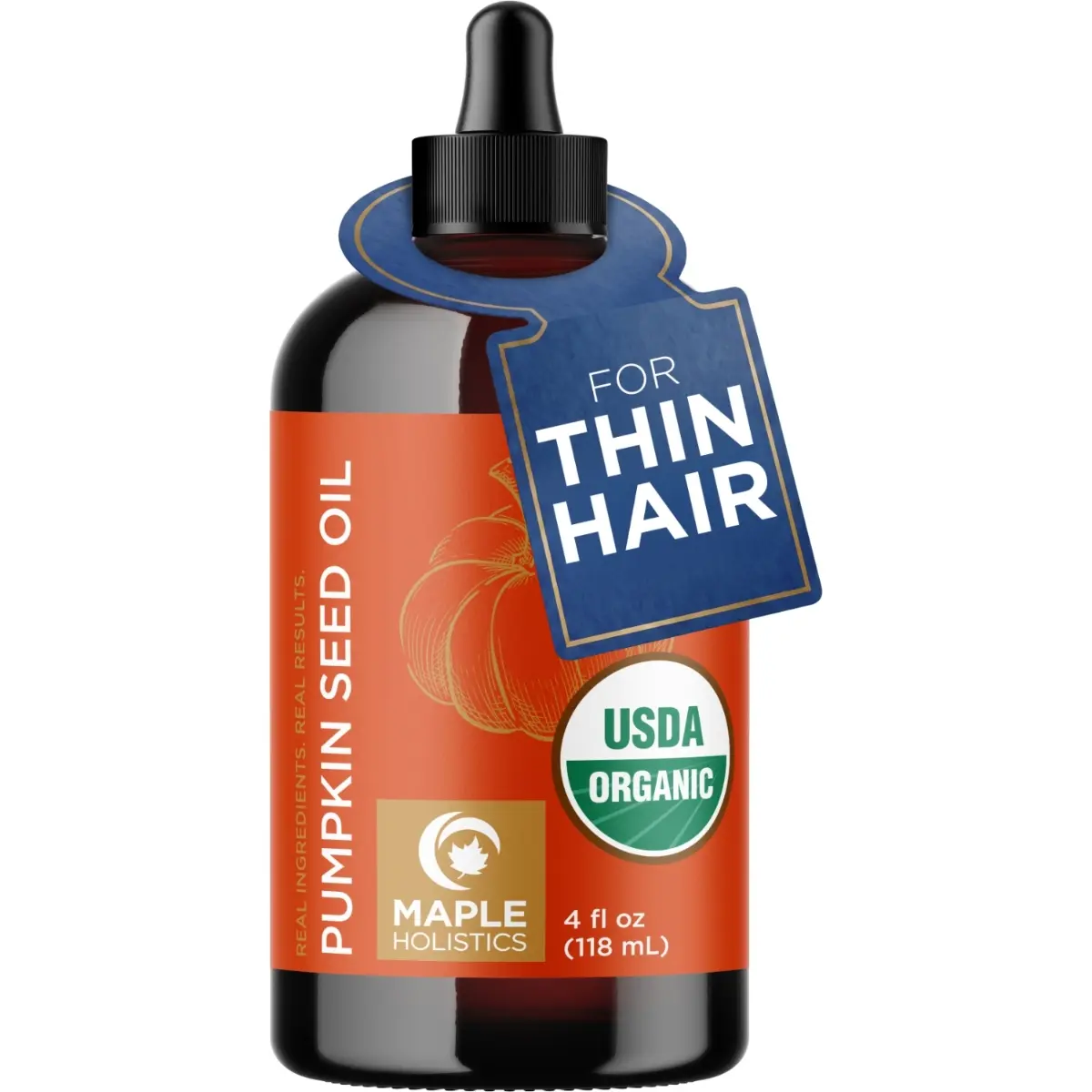 Maple Holistics USDA Organic Pumpkin Seed Oil for Hair, Skin and More Haircare Moisturizer Blend Comfort Hydrating Moisturizing Pure Moisture Hydrate