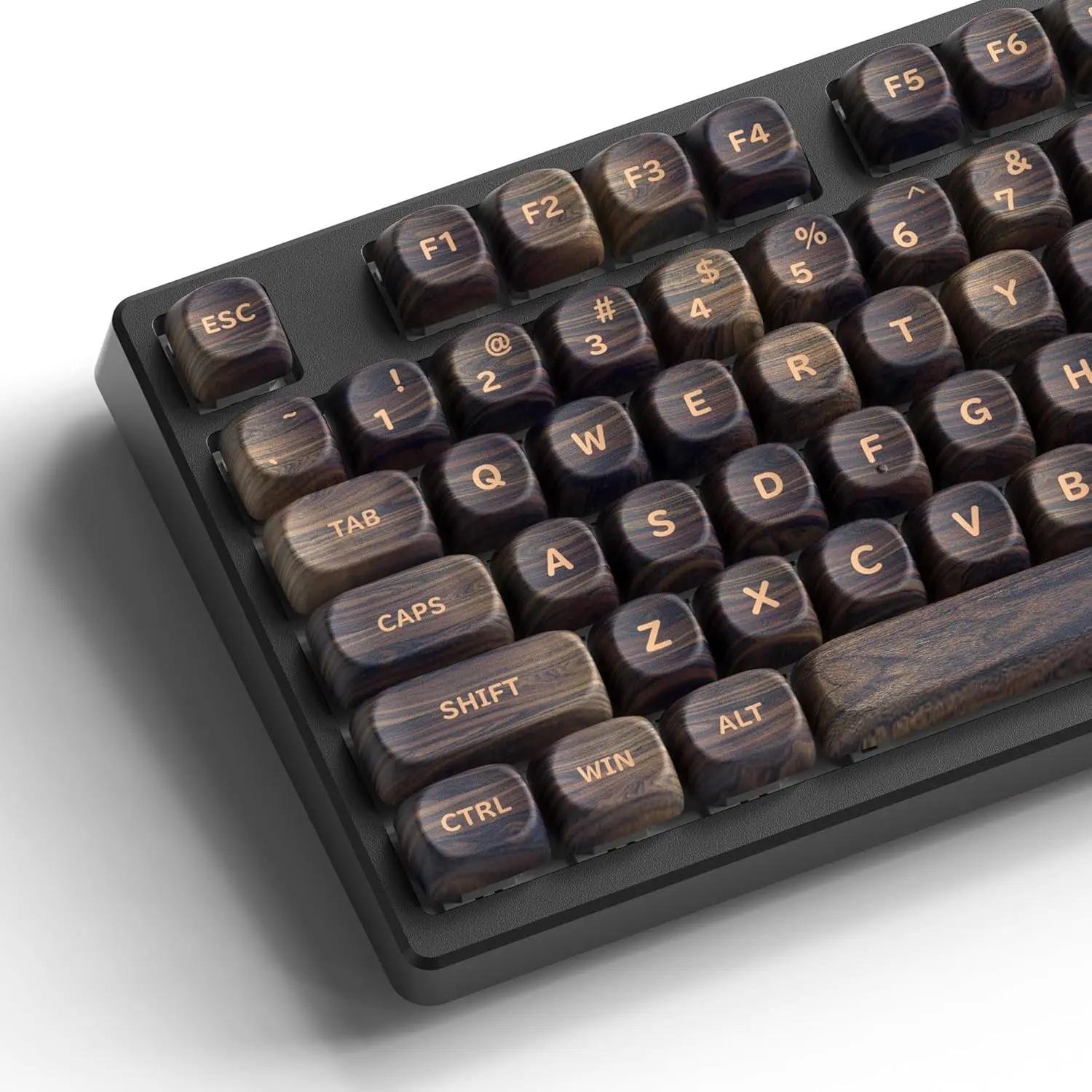 MOA Profile  Grain Keycaps,XVX PBT Keycaps 130 count Retro Keycap Set for Mechanical Keyboard 61/64/75/84/87/104/108 Layout with Key Puller, Walnut Textures