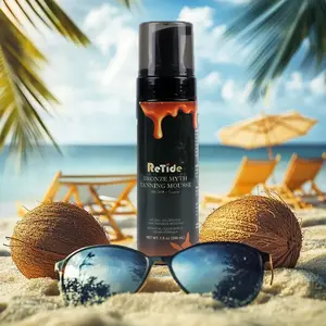 Self-tanning Mousse - 6.76 ounces, made with natural and organic ingredients such , false tanning foam, medium to dark color, a best-selling product for those who need to tanning without sun exposure