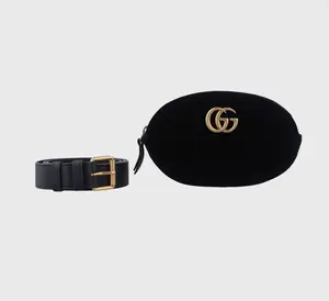 Pre-owned GUCCI velvet Belt Bags Gucci, GG Marmont Belt Bag, Black, $1,450