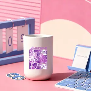 1pc mouthwash cup, cartoon pattern printing, durable bathroom toothbrush cup, wash cup, toothbrush holder, bathroom storage, bathroom water cup, brushing cup, Christmas Valentine's Day gift for students back to school (only cups are sold)