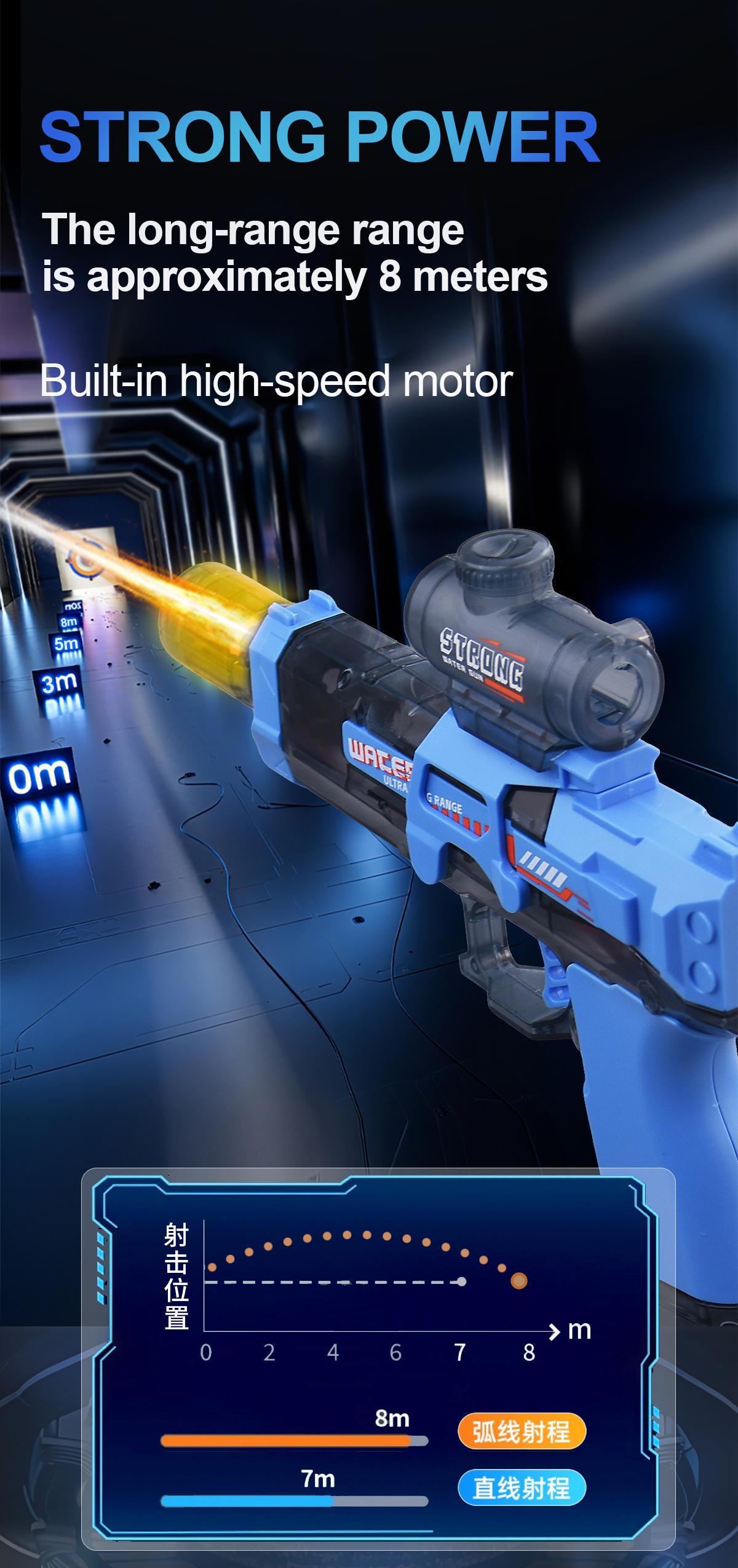 Electric Water Gun,Squirt Gun withLED Light,Rechargeable BatteryPowered ,Large Capacity Tank,WaterBlaster28-32 Ft Range, for Outdoor Pool BeachBattle Playsummer outdoor pool partybackyard game