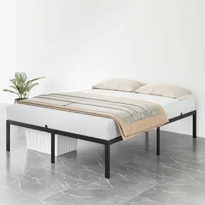 Garvee Queen Size 14 Inch Metal Bed Frame with Underbed Storage Space, Heavy Duty Steel Platform Bed with Strong Iron Slats, Noise-Free, No Box Spring Required, Easy Assembly