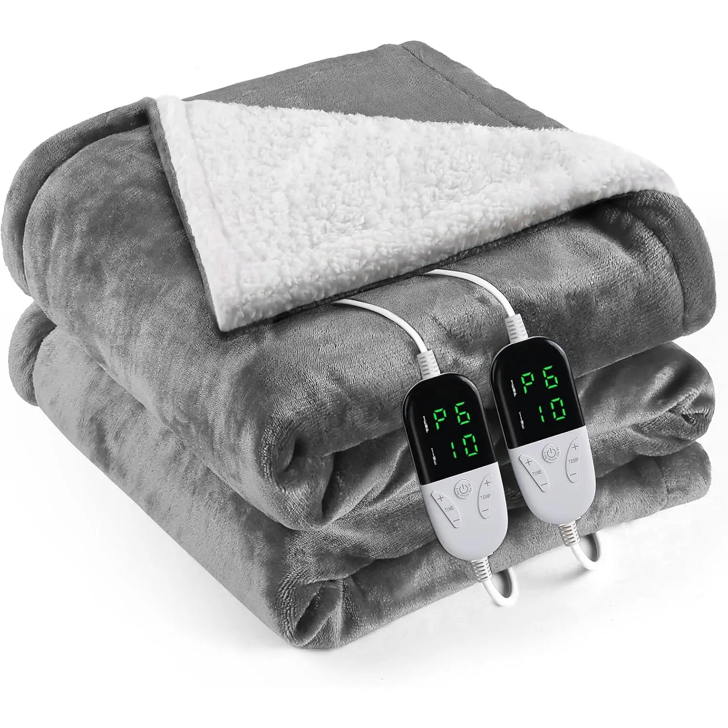 Heated Blanket Electric Queen Size 84"X90",Electric Blanket with 6 Heat Settings & 1-10 Hours Time Settings Auto-Off,Machine Washable Heating Blanket for H