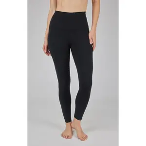 Black Lux Ribbed Leggings