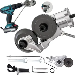 Electric Drill Plate Cutter, Metal Nibbler Drill Attachment, Sheet Metal Cutter with Adapter, DIY Metal Drill Attachment for Cutting Iron, Whiteboard, Steel, Copper, Aluminum