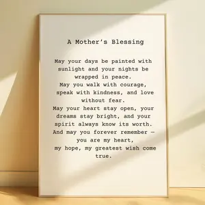 [sale off up to 40%] [Frame Canvas] Mother’s Blessing Wall Art, Wooden Framed Canvas Print, Sentimental Family Quote Poster, Inspirational Mom Gift, Heartfelt Home Decor