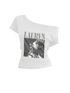 Women's Casual Loose-Fit One-Shoulder & Asymmetrical Shoulder Lady T-Shirt, Lightweight Breathable Soft Fabric, Perfect for Daily Wear, Simple Fashion Top