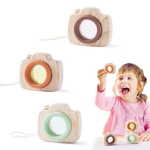 Mentari Toys - Camera - Wooden Pretend Camera Toy for Toddlers with Kaleidoscope Lens - Early-Learning Camera for Sense Stimulation and Motor Skills - Portable Toy for Imaginative Play - Age 2+ Easter gift toddlers