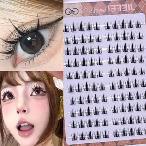 10-Row Glue-Free DIY False Eyelash Clusters Realistic Sectioned Anime Lashes Natural Soft for Asian Eyes Daily Party Eye Makeup