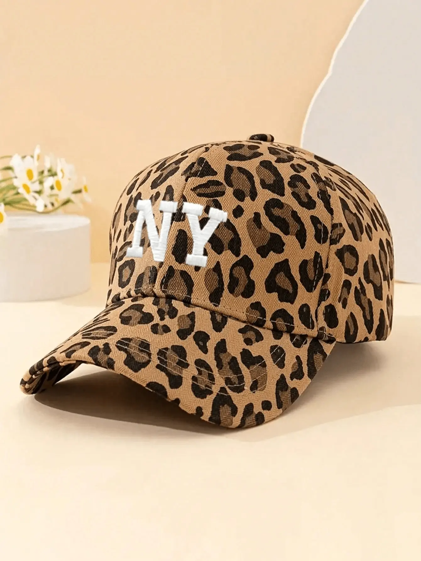 1pc Women's Embroidered NY Leopard Print Baseball Cap, Outdoor Adjustable Sun Protection Casual Hat Suitable For Spring/Autumn Travel, Fashionable & Versatile, Unisex Y2K Style Sun Hat For Winter
