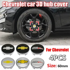 Chevrolet 60mm Wheel HUB Center Cap, Universal Wheel HUB Cover Replacement, Car Logo Wheel Center Cap, Vehicle Wheel HUB Decoration Accessory, Wheel Covers