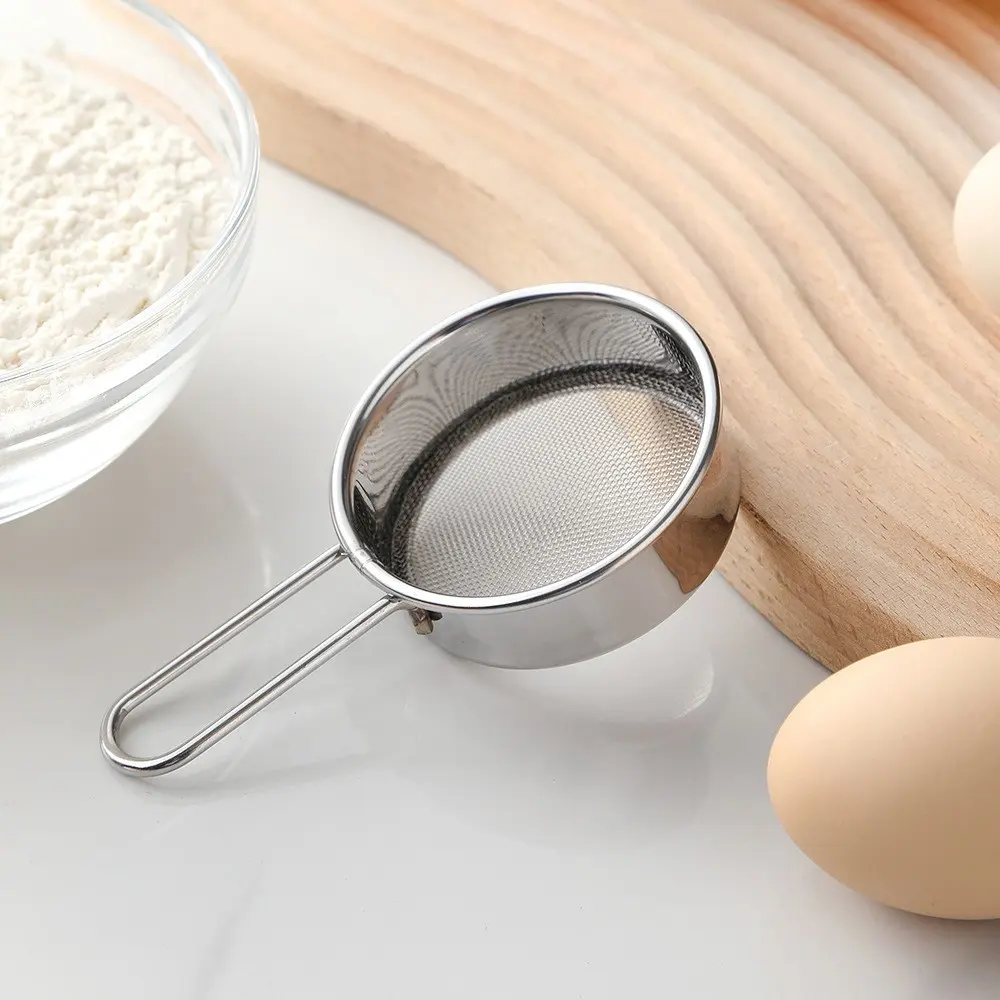 Stainless Steel Mini Handheld Flour Sifter, Kitchen Baking Sugar Powder Filter Net, Compact and Durable Design, Perfect for Home Use