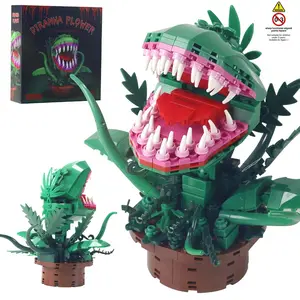 Creative Flower Design Building Blocks, 342pcs/box Openable Mouth Building Blocks, Building Toys for Teens & Adults, Desktop Ornaments Collection, Diy Building Model