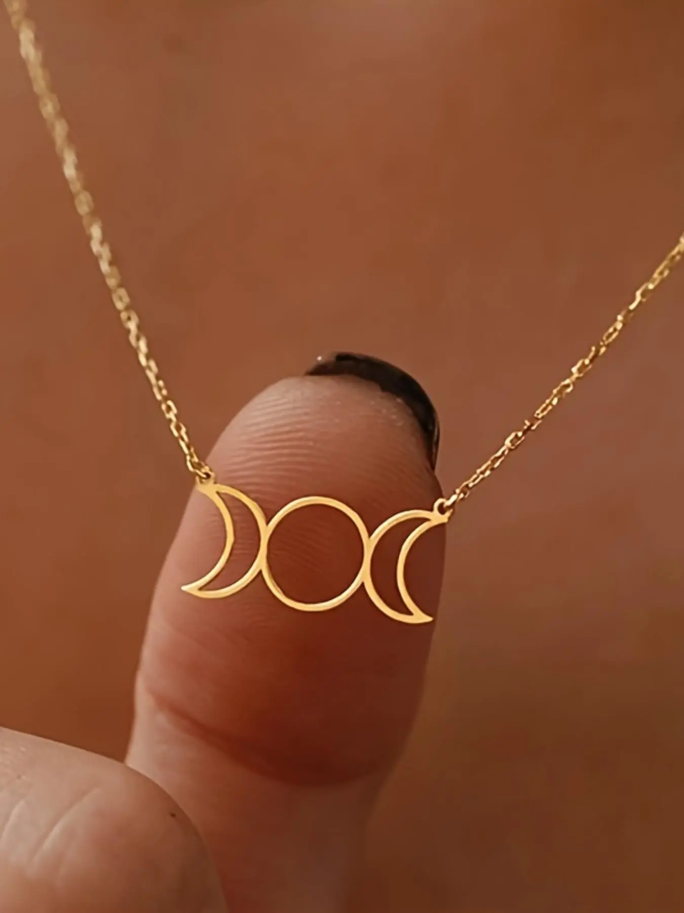 Women's Simple Moon Design Alloy Pendant Necklace, Dainty Minimalist Design, Fashion Jewelry for Party, Daily Clothing Decor, Trendy All-match & Exquisite Jewelry for Birthday Gift