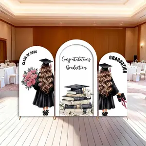 15-day Delivery 2026 Graduation Arch Backdrop Cover Class of 2026 Bachelor Gown Back View Graduate Congrats Grad Party