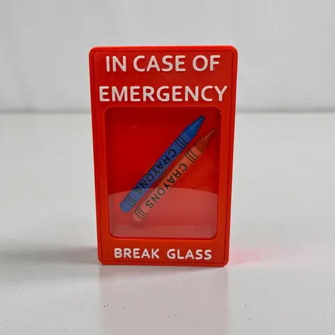 Crayola Military Planning Emergency Break Glass Kit with Red and Blue Crayons in Red Box Colorful Marker Set Office School Supplies