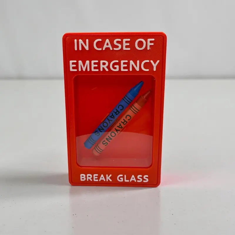 Crayola Military Planning Emergency Break Glass Kit with Red and Blue Crayons in Red Box Colorful Marker Set Office School Supplies