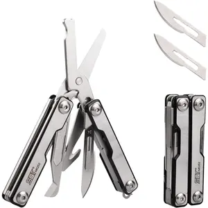 2052 9-in-1 Multitool - Foldable, Professional Multitool for Men, DIY, Outdoor Camping,  Repairs,  Kit, Hiking, Fishing,  Use, Compact & Durable, Ideal  for Men