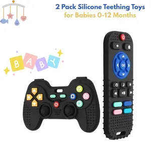 2 Pack Silicone Teething Toys for Babies 0‑12 Months – Soft Baby Chew Toys, Sensory Teethers, Safe for Infants 6‑12 Months, KLW8808