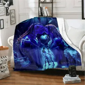 3D movie blue avatar printing fashionable soft Flannel blanket, living room bedroom sofa travel insulation blanket bed blanket