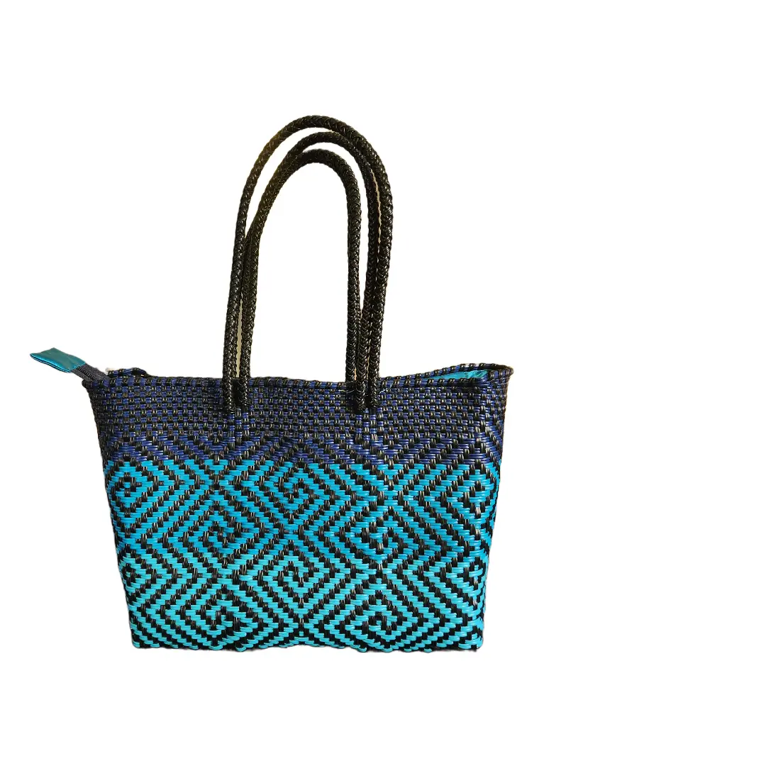 Messenger blue-black labyrinth crafted bag | Women Labyrinth Purse | Purse Handmade | Mexican Purse Traditional | Eco-Friendly Handbag